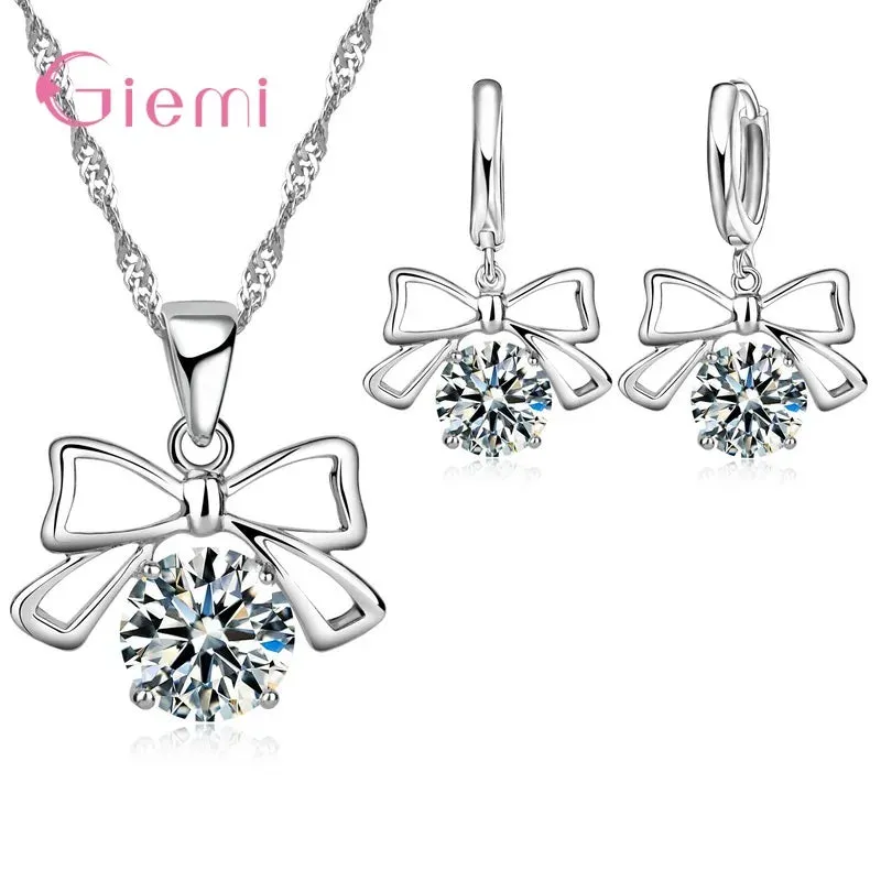 Trendy Crystal Pendant Jewelry Set