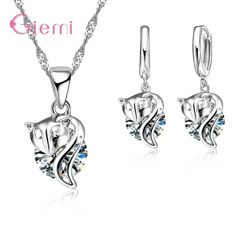 Trendy Crystal Pendant Jewelry Set