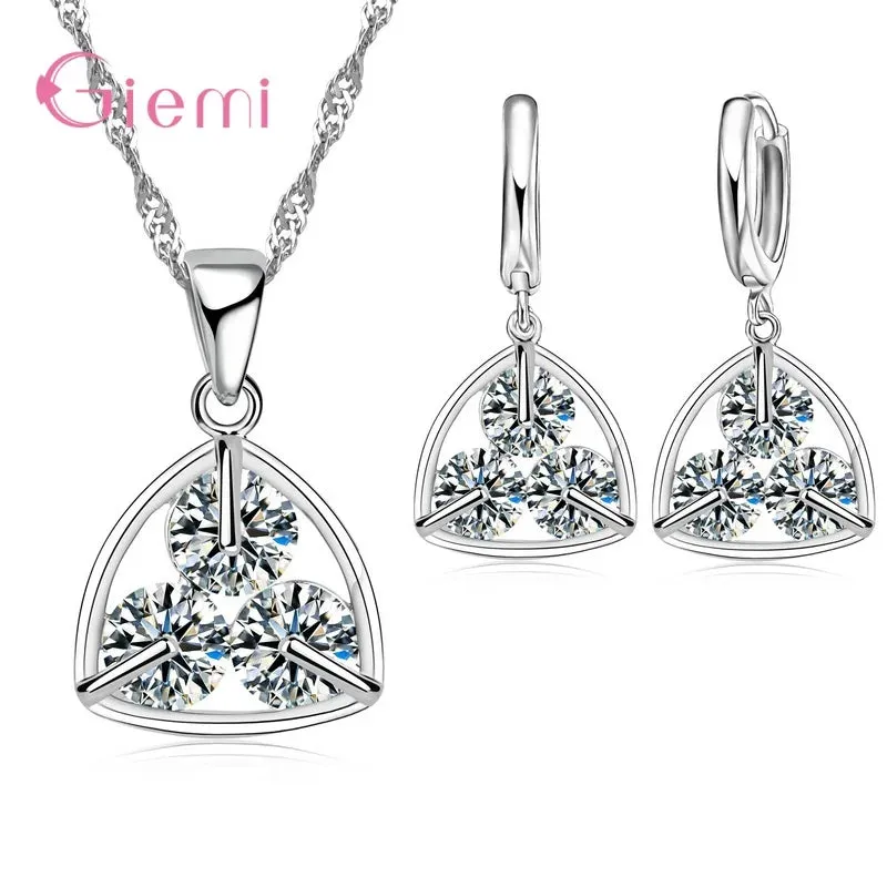 Trendy Crystal Pendant Jewelry Set