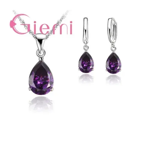 Trendy Crystal Pendant Jewelry Set