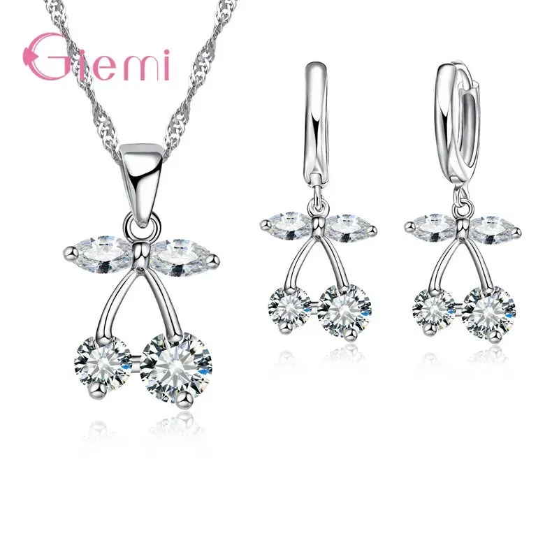 Trendy Crystal Pendant Jewelry Set