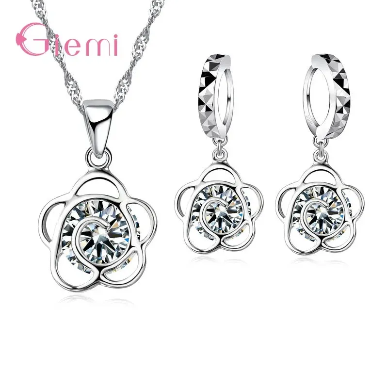 Trendy Crystal Pendant Jewelry Set