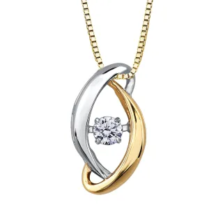 Two-Tone Gold and Diamond Pulse Pendant