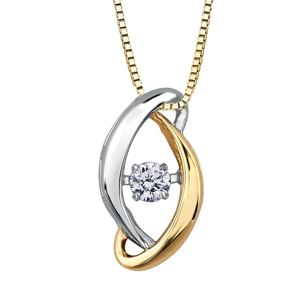 Two-Tone Gold and Diamond Pulse Pendant