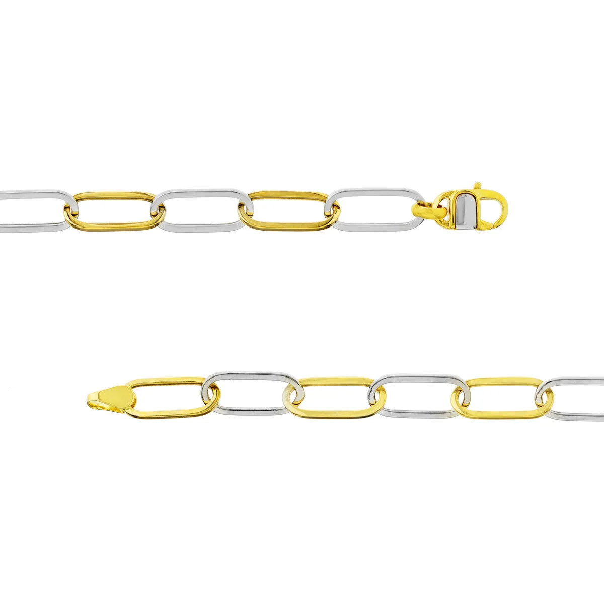 Two-Tone Open Oval Large Link Bracelet