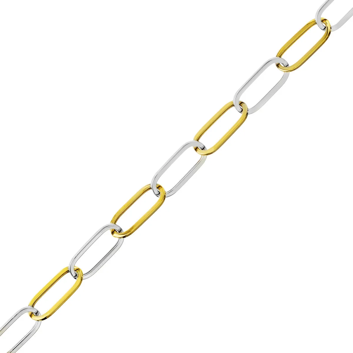 Two-Tone Open Oval Large Link Bracelet
