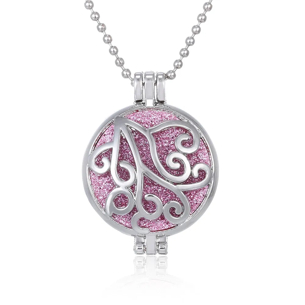 Vintage Flower Butterfly Perfume Pendant Locket with Essential Oil Diffuser Necklace