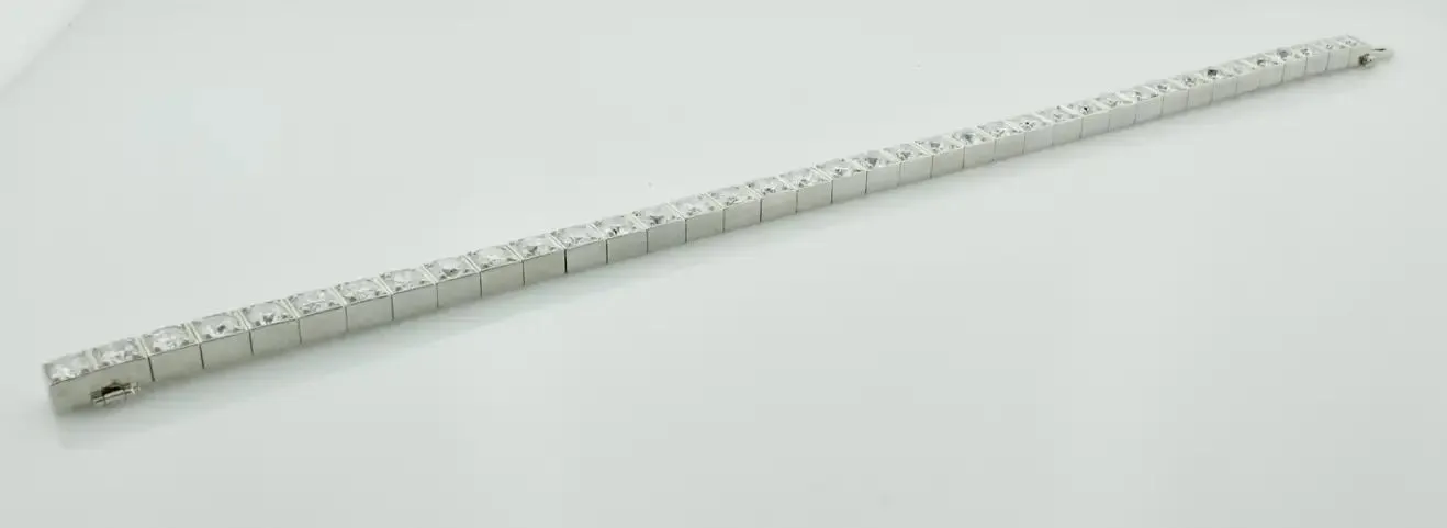 Vintage Platinum Diamond Tennis Bracelet circa 1930's 7.75 Carats