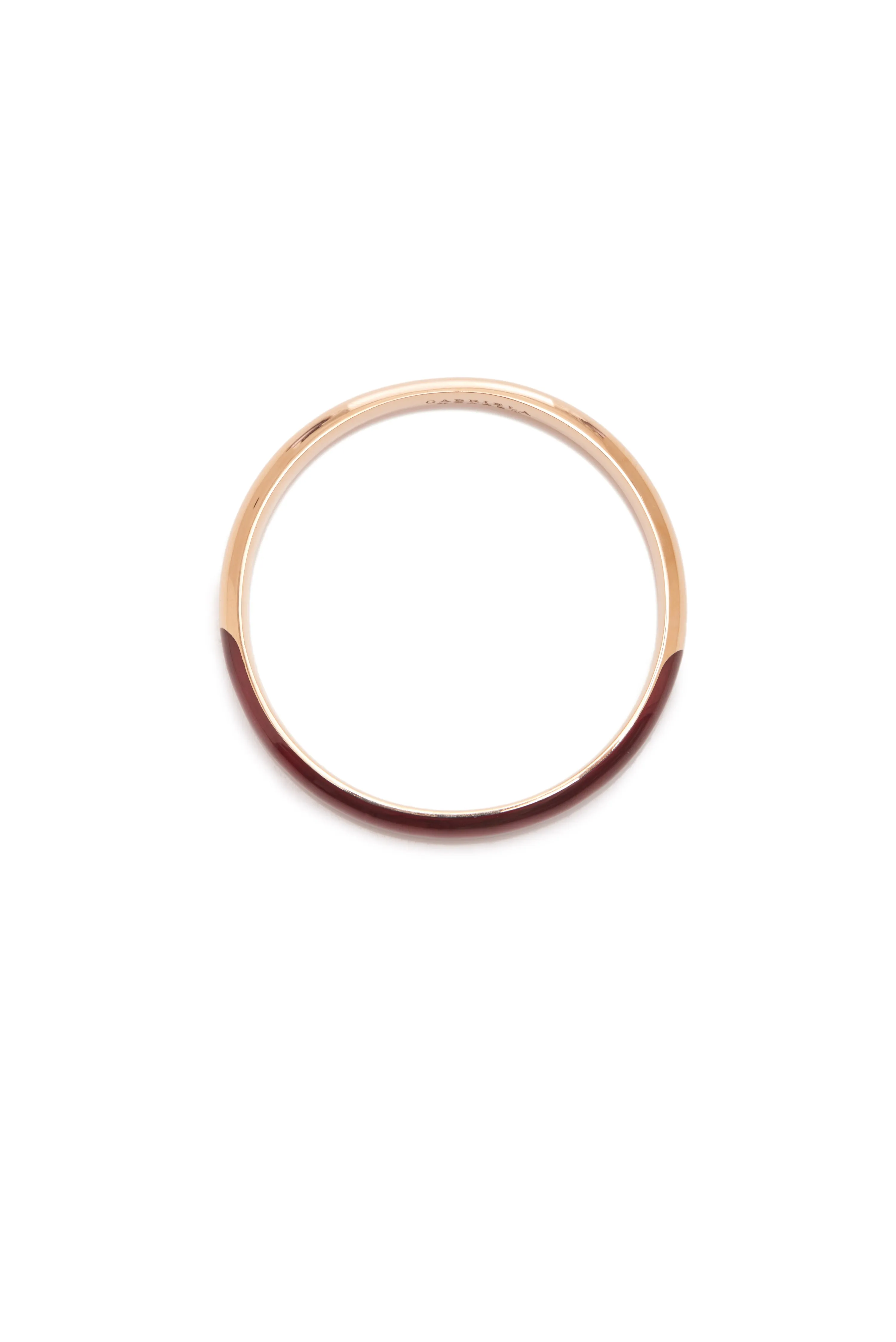 Vitreous Red Enamel & 18K Gold Bangle
