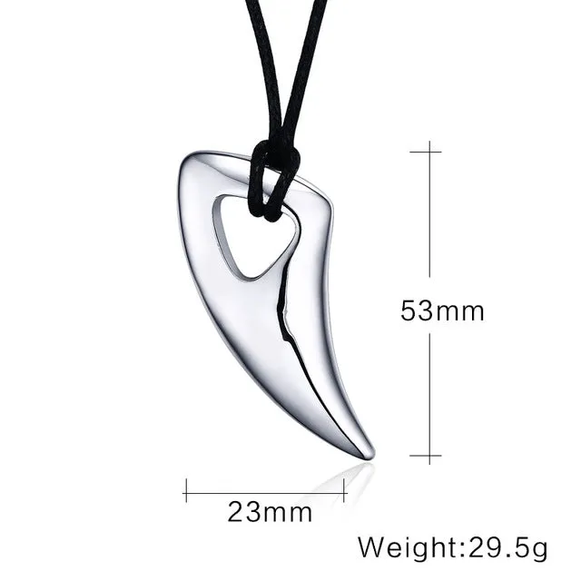 Vnox Fashion Black Stainless Steel Necklace Bull Horn Design Man Jewelry Punk Biker Men's Pendants Necklaces