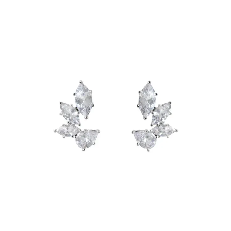 Wedding earrings - modern unique crystal studs - Kitty by Stephanie Browne