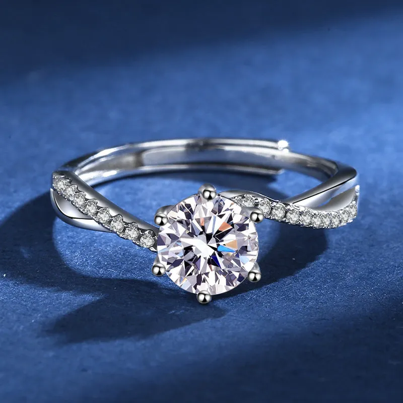 White Gold Moissanite Diamond Ring