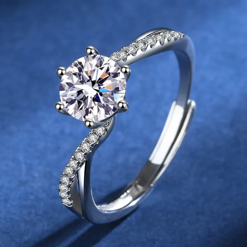 White Gold Moissanite Diamond Ring
