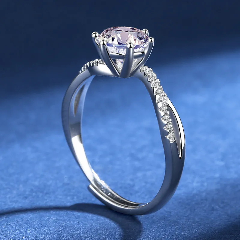 White Gold Moissanite Diamond Ring