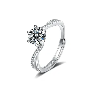 White Gold Moissanite Diamond Ring