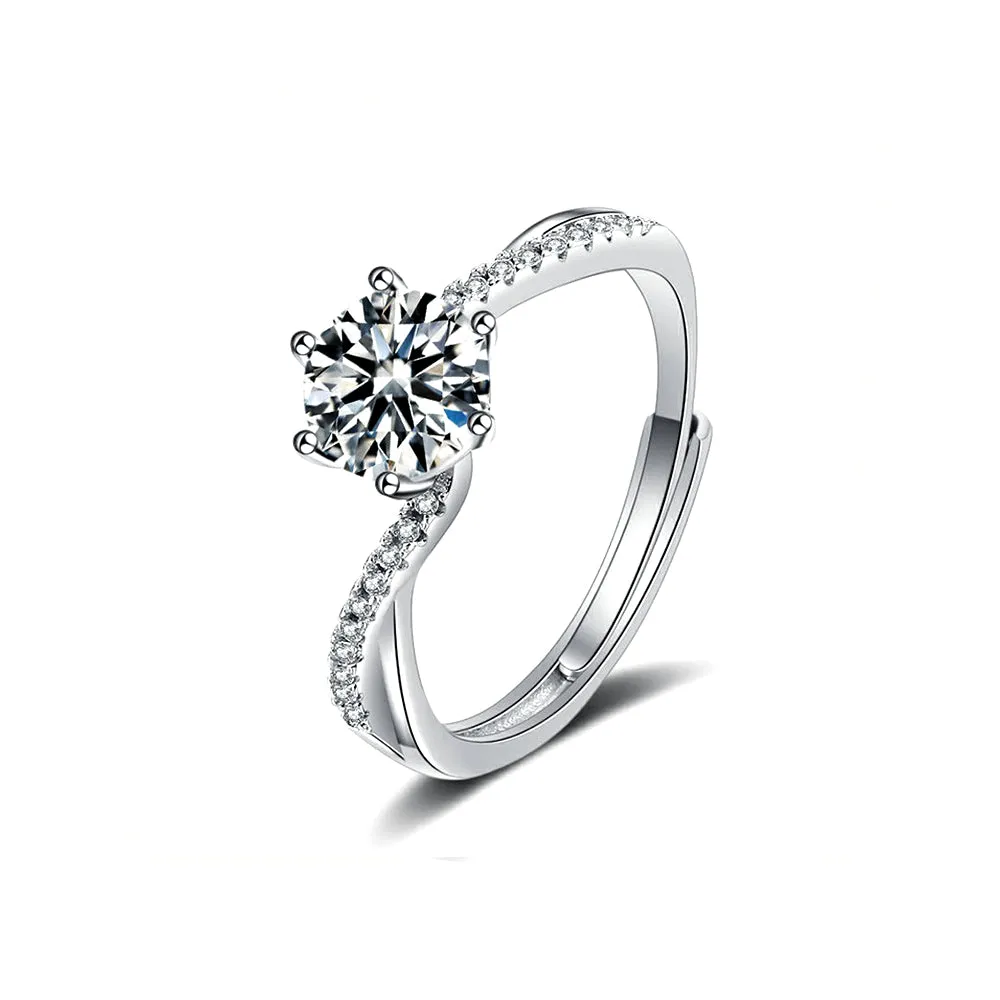 White Gold Moissanite Diamond Ring