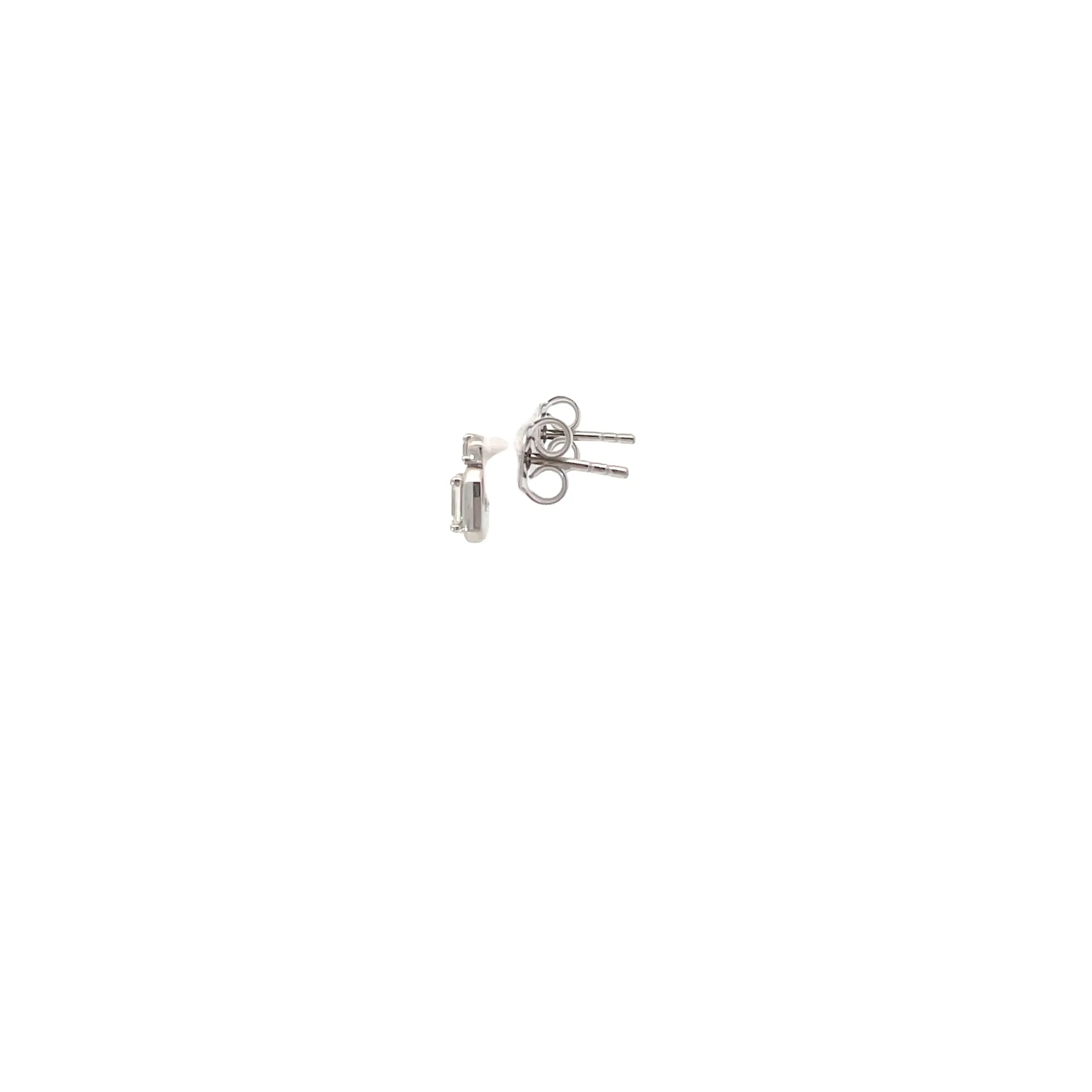 White Modern Electrum Stud Earring
