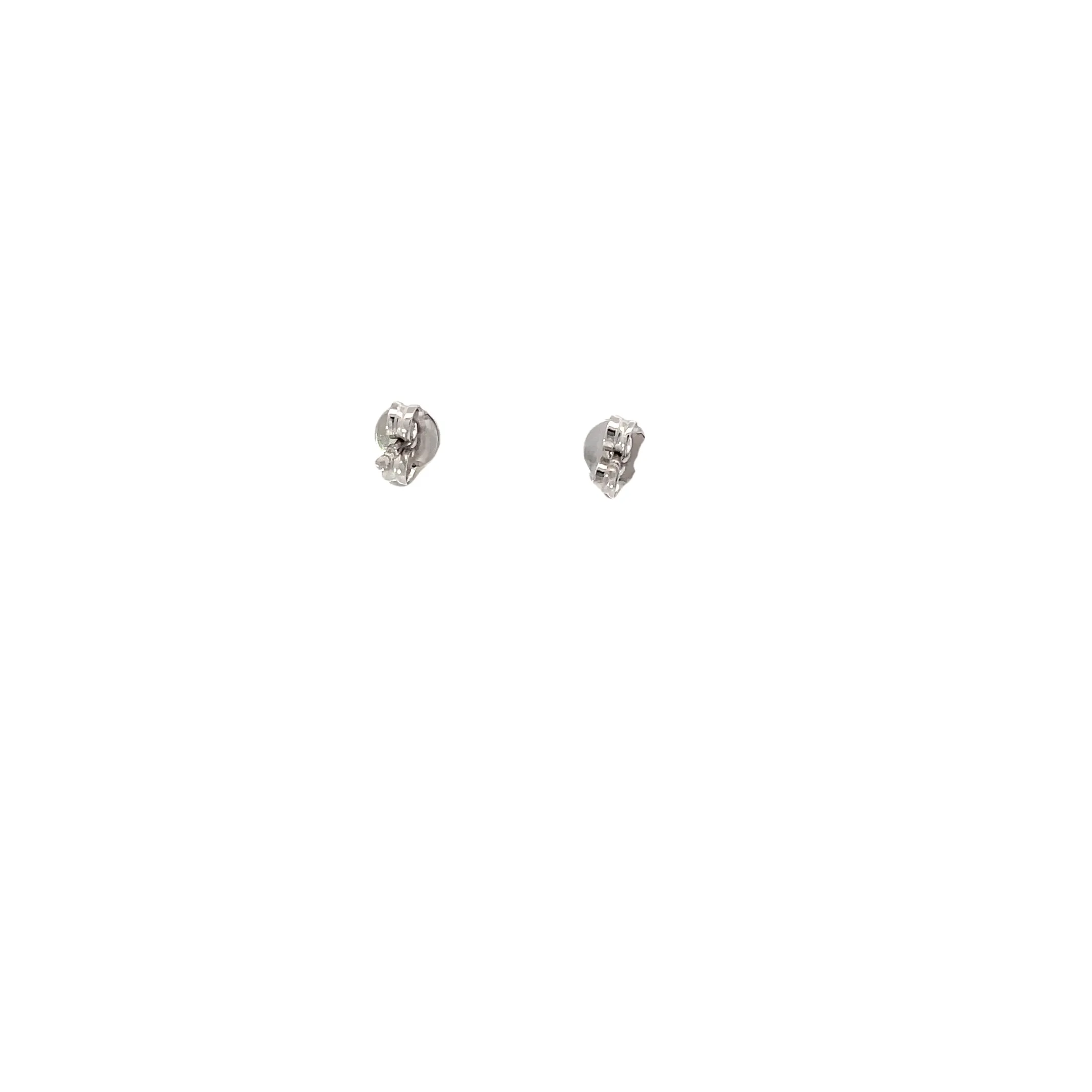 White Modern Electrum Stud Earring