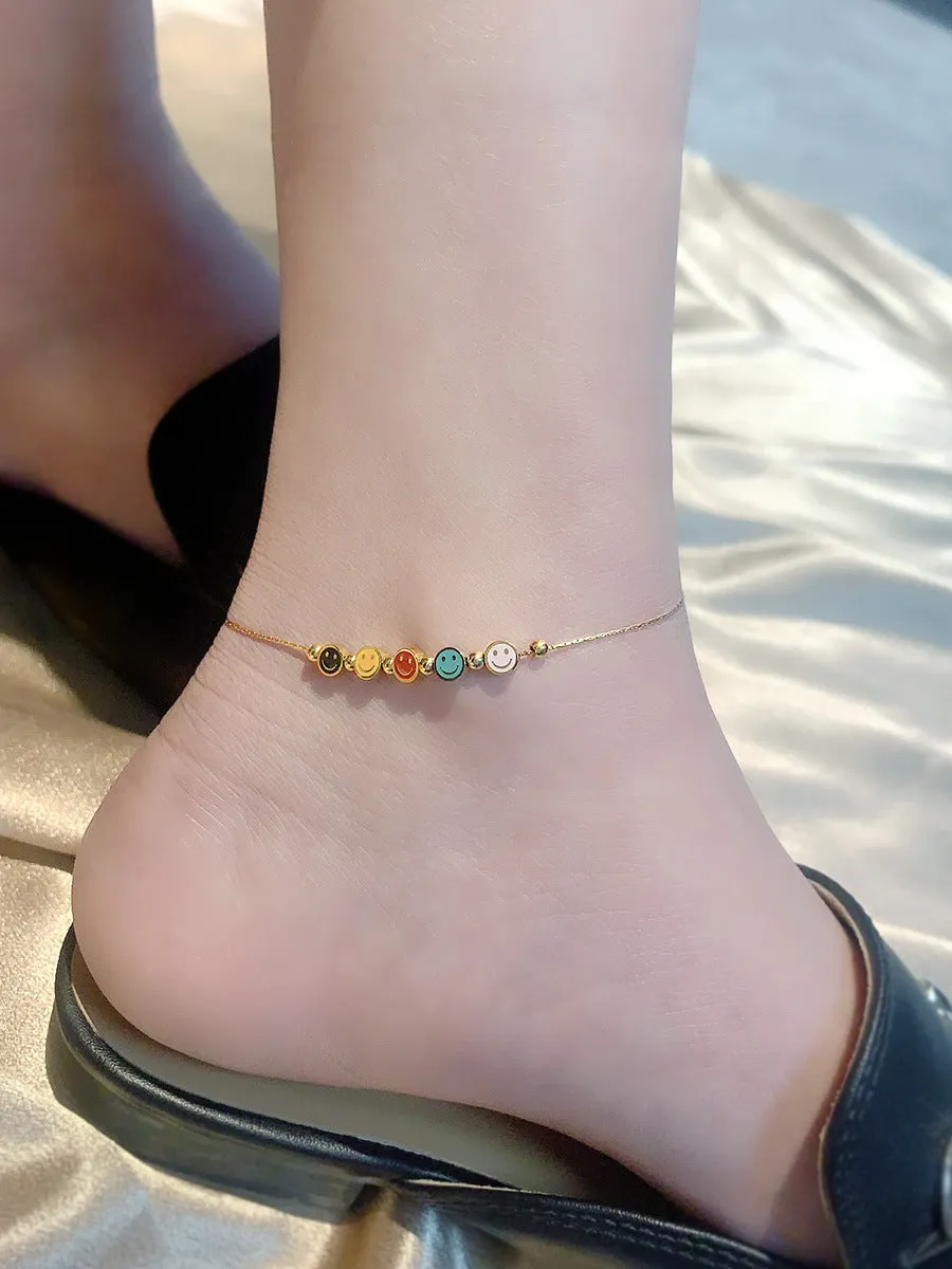 Wholesale Colorful Smiley Oil Dripping Titanium Steel Necklace