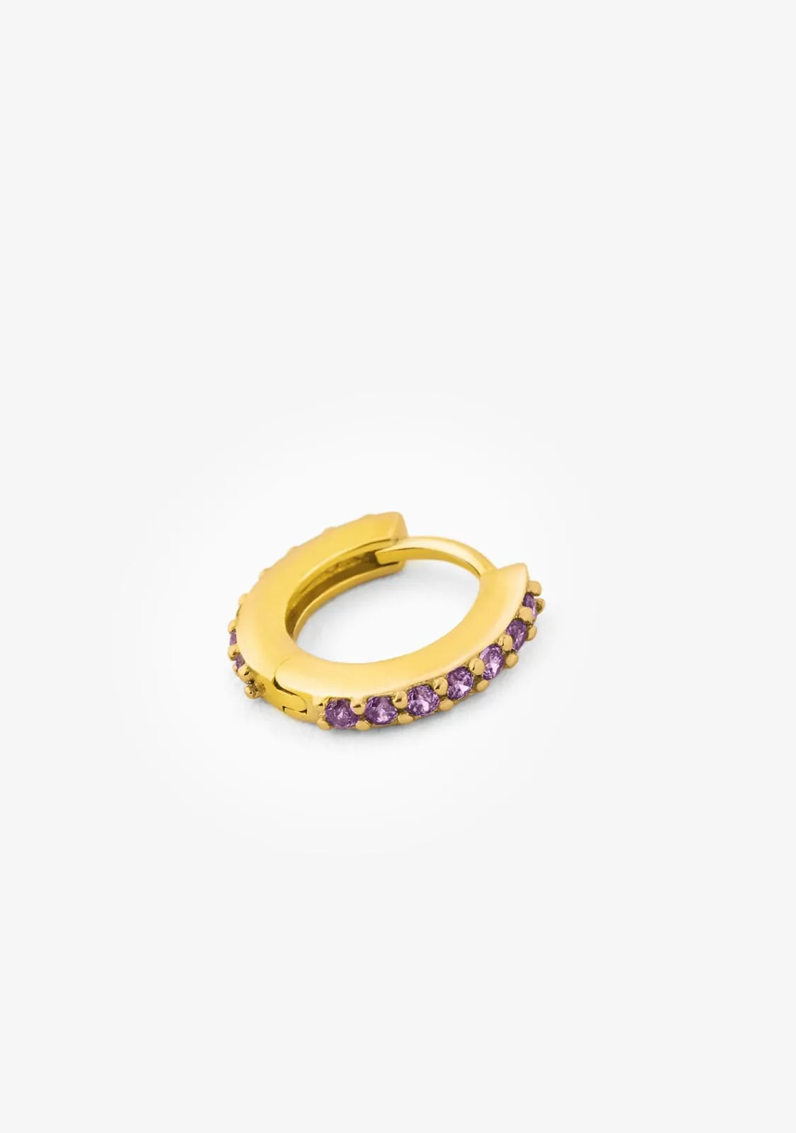 Zirconias Amethyst Hoop Piercing Gold
