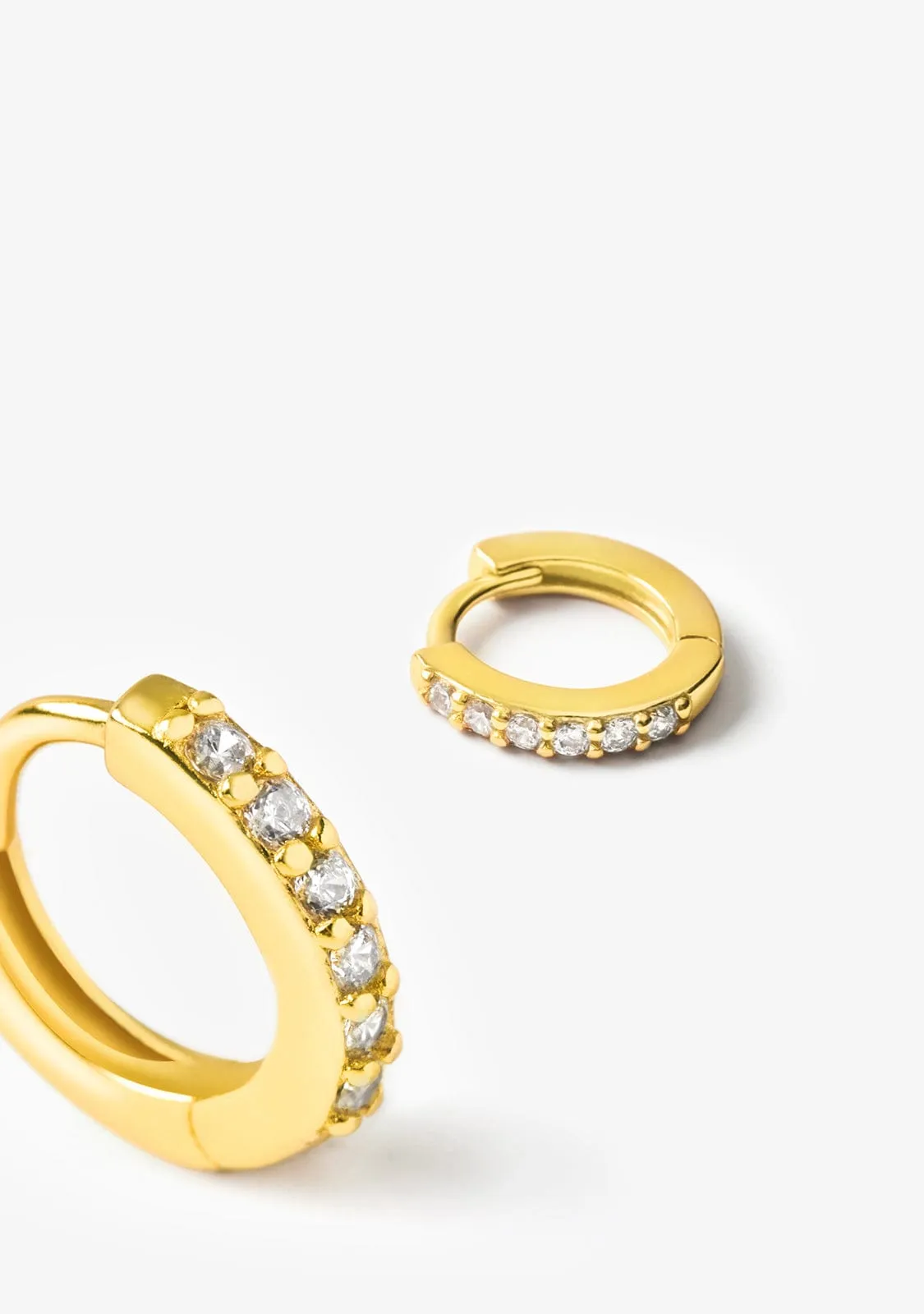 Zirconias Hoop Earrings Gold